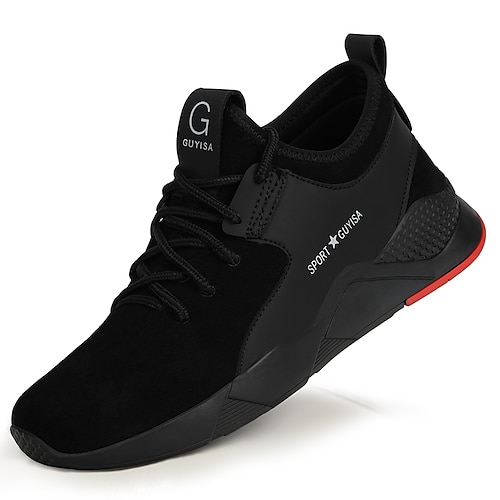 

Unisex Trainers Athletic Shoes Sneakers Safety Shoes Sporty Classic Chinoiserie Office & Career Safety Shoes Suede Non-slipping Wear Proof Booties / Ankle Boots Black / Red Spring Summer