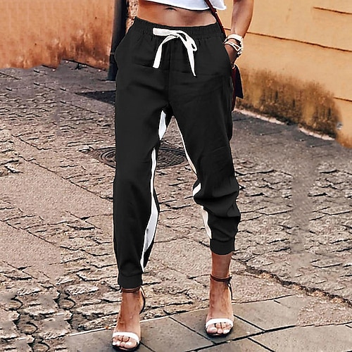 

Damen Jogginghose Sweathose Jogginghose Jogger Hose Blau Armeegrün Schwarz Mittlere Taillenlinie Modisch Casual / sportlich Freizeit Sport Wochenende Seitentaschen elastisch Knöchellänge Komfort