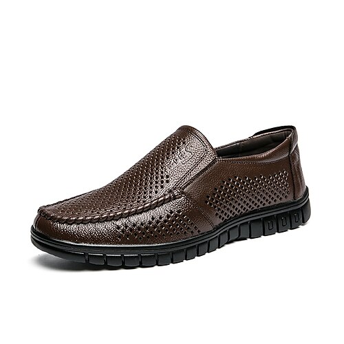 

Men's Sandals Casual Classic Daily Office Career PU Black Brown Spring Summer