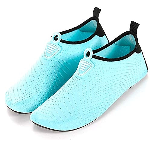 

lanseyaoji water shoes barefoot quick-dry aqua shoes unisex outdoor lightweight sports skin socks durable sole for beach poo lsand swim surf snorkeling yoga exercise green 8.5-9 uk child