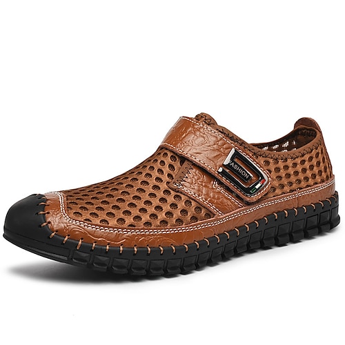 

Men's Sandals Oxfords Classic British Daily Outdoor PU Elastic Fabric Booties / Ankle Boots Green Black Brown Spring Summer