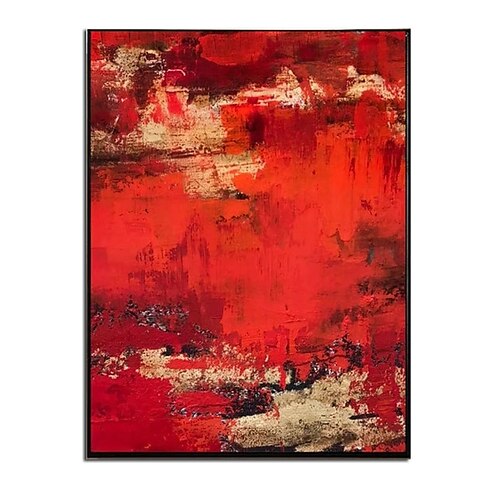 

Oil Painting Handmade Hand Painted Wall Art Red Atmosphere Abstract Home Decoration Decor Stretched Frame Ready to Hang