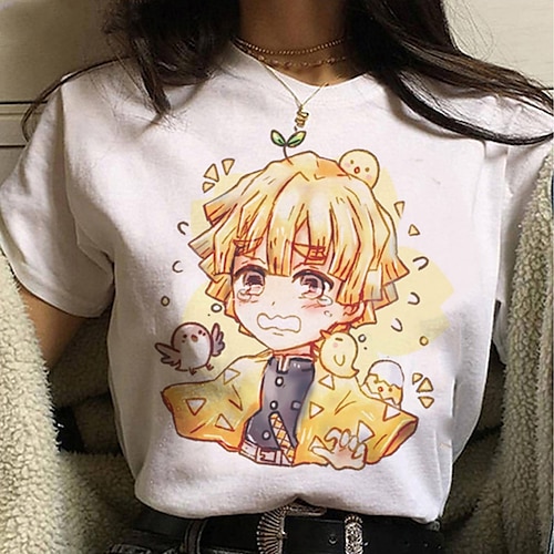 

Inspired by Demon Slayer Cosplay Cartoon Manga Back To School Print Harajuku Graphic Kawaii T-shirt For Men's Women's Adults' Polyester / Cotton Blend