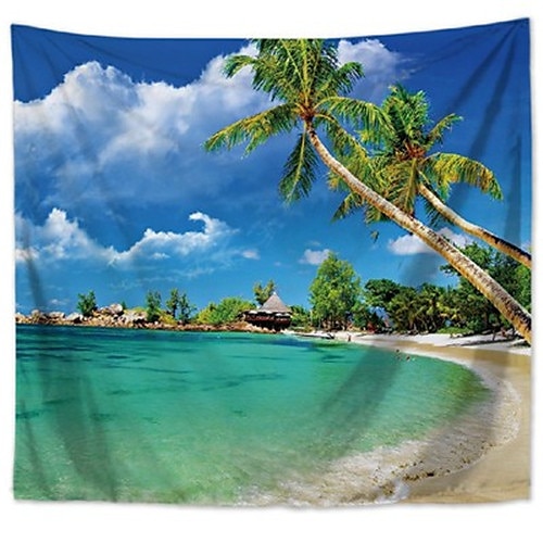 

Beach Landscape Wall Tapestry Art Decor Blanket Curtain Hanging Home Bedroom Living Room Decoration Polyester