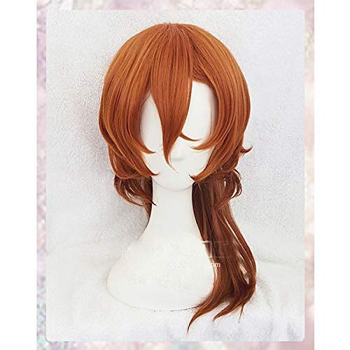 

anime bungo stray dogs chuya nakahara chuuya wig cosplay costume men & women hair halloween party wigs hairnet