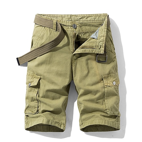 

Men's Cargo Shorts Shorts Hiking Shorts Multi Pocket Straight Leg Solid Colored Comfort Wearable Work Daily Streetwear Casual Black Army Green Micro-elastic