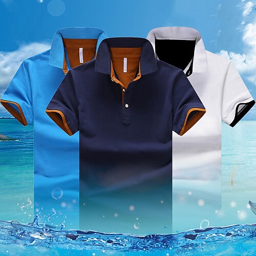 

Men's T shirt Golf Shirt Hiking Tee shirt Short Sleeve Tee Tshirt Top Outdoor Breathable Quick Dry Lightweight Sweat wicking Summer 501 blue 501 gray orange 501 gray black Hunting Fishing Climbing