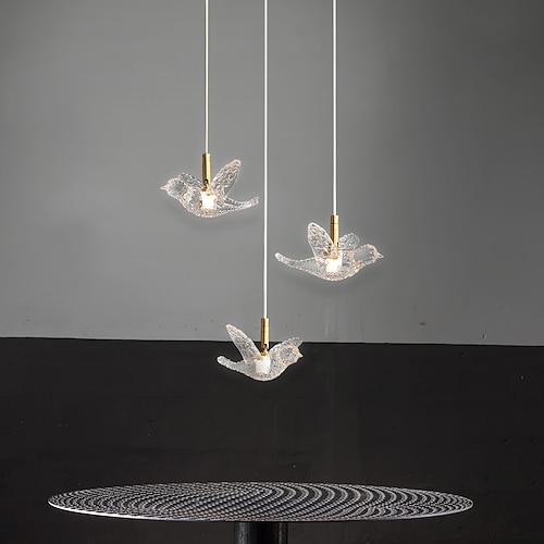 

LED Pendant Light Modern Nordic Bird Design Bedside Light Copper Metal Lights Living Room Bedroom Kitchen Dining Room Light Bird Acrylic Lampshade Warm White Cool White 2W 160LM