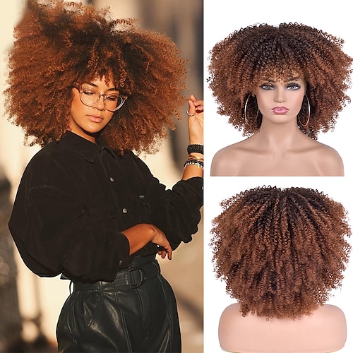 

Synthetic Wig Curly Afro Curly Asymmetrical Wig Short A15 A16 A10 A11 A12 Synthetic Hair Women's Cosplay Party Fashion Black