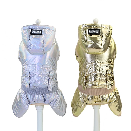 

Dog Cat Coat Dog clothes Solid Colored Adorable Cute Dailywear Casual / Daily Winter Dog Clothes Puppy Clothes Dog Outfits Warm Gold Silver Costume for Girl and Boy Dog Polyester Cotton S M L XL XXL