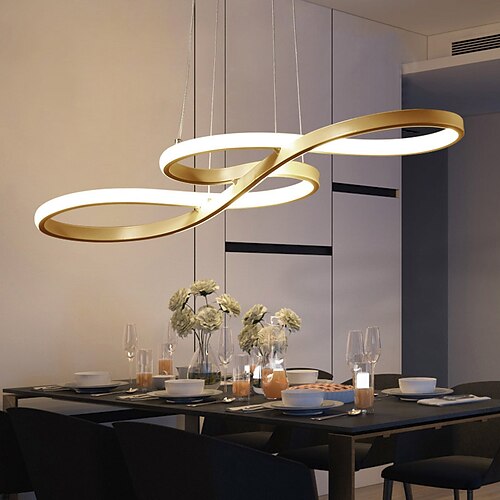 

LED Pendant Light 1-Light 100cm 75cm Acrylic Dimmable Adjustable Half Flush Mount Ceiling Hanging Lamp for Modern Home Livingroom Lighting AC 110V-240V ONLY DIMMABLE WITH REMOTE CONTROL