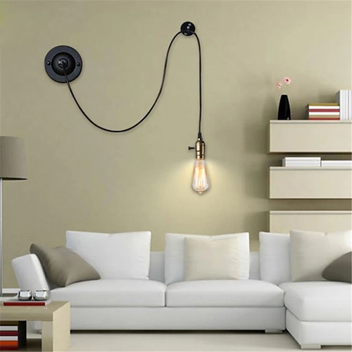 

LED Wall Light Bedside Lamp Rope Vintage Country Flush Mount wall Lights Living Room Shops Office Bedroom Cafes Iron Wall Light IP20 110-120V 220-240V 60 W