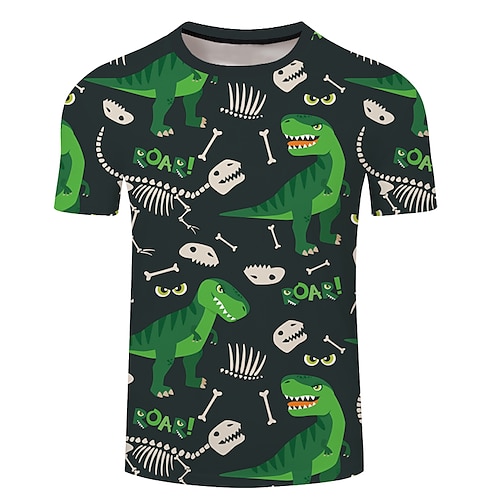 

Men's Unisex T shirt Tee Tee Dinosaur Graphic Prints Crew Neck Blue Dark Green Green / White Light Blue Black 3D Print Plus Size Casual Daily Short Sleeve 3D Print Clothing Apparel Basic Designer Big