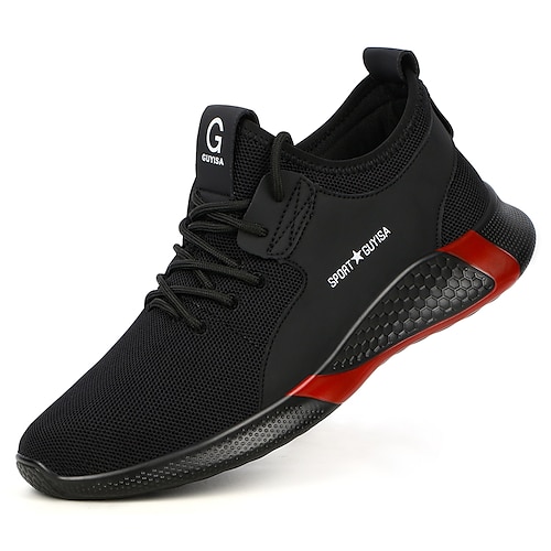 

Unisex Trainers Athletic Shoes Sneakers Safety Shoes Sporty Classic Chinoiserie Office & Career Safety Shoes Tissage Volant Breathable Non-slipping Wear Proof Booties / Ankle Boots Black / Red Fall