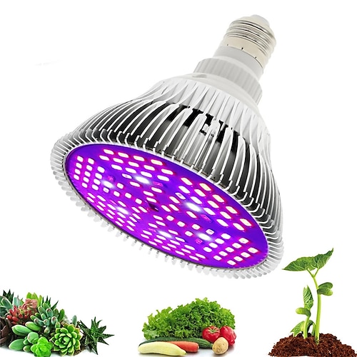 

LED Plant Grow Light Lamp Bulb Full Spectrum E27 Phytolamp Full Range ffor Indoor Plants Greenhouse Vegetables Succulent Hydroponics Organic Seedlings 1pc