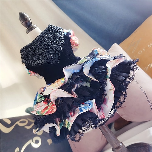 

Dog Cat Dress Floral / Botanical Daisy Elegant Adorable Cute Dailywear Casual / Daily Dog Clothes Puppy Clothes Dog Outfits Breathable Black Red Costume for Girl and Boy Dog Polyester XS S M L XL