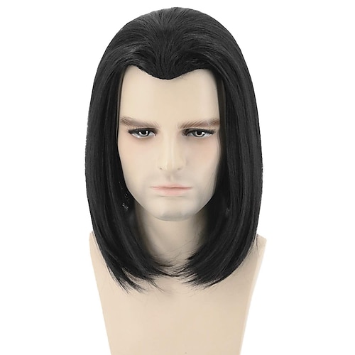 

Men's Wig Short Black Straight Hair Halloween Cosplay Costume Wig