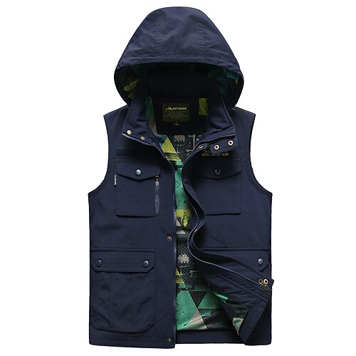 

Men's Fishing Vest Hiking Vest Jacket Coat Top Outdoor Quick Dry Lightweight Breathable Sweat wicking Autumn / Fall Spring ArmyGreen khaki Navy Blue Hunting Fishing Climbing