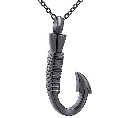 

designscape3d urn necklace for ashes fish hook fishing in heaven cremation jewelry for ashes stainless steel urn pendant ashes necklace with 22 chain gift box filling kit