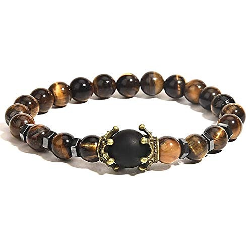 

ll&tifniy chakra bead bracelets aromatherapy 8mm nature stone lava rock healing energy crown distance beads stretch bracelet for women men (tiger eye)