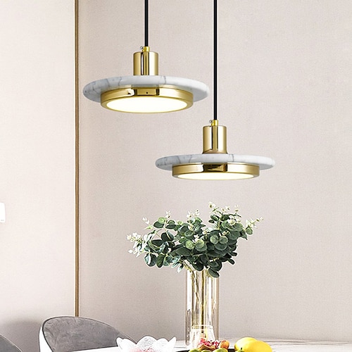 

LED Pendant Light Modern Bedside Light Black White Green 20cm Single Design Metal Electroplated 110-120V 220-240V