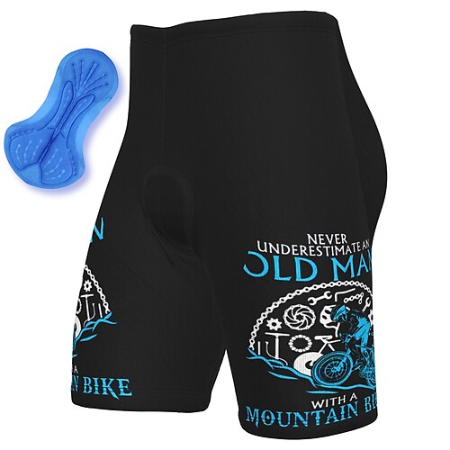 

21Grams Men's Bike Shorts Cycling Padded Shorts Bike Shorts Pants Mountain Bike MTB Road Bike Cycling Sports Graphic Old Man 3D Pad Cycling Breathable Quick Dry Black Polyester Spandex Clothing