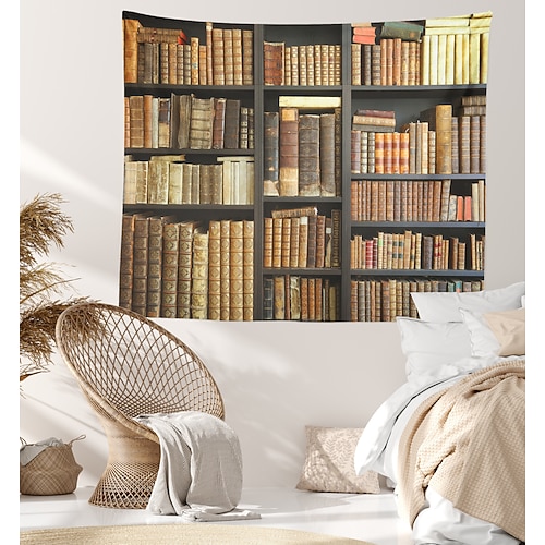 

Library Book Shelf Wall Tapestry Art Decor Blanket Curtain Hanging Home Bedroom Living Room Decoration Polyester