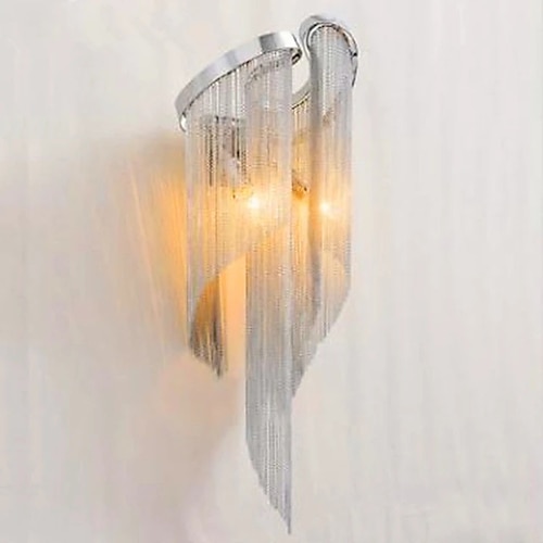 

applique da parete a led moderno stile di lusso argento nappe sala da pranzo ufficio applique da parete in ferro 40 2 w