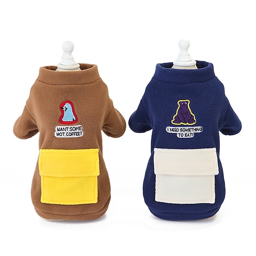 

Dog Cat Sweater Color Block Cute Sweet Dailywear Casual / Daily Winter Dog Clothes Puppy Clothes Dog Outfits Warm Blue Khaki Costume for Girl and Boy Dog Polyester S M L XL XXL