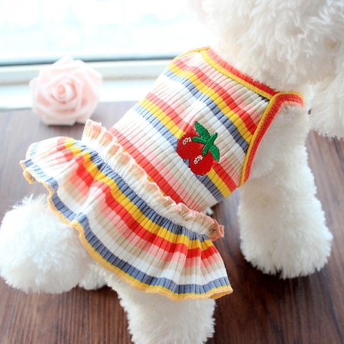 

Dog Cat Dress Elegant Adorable Cute Dailywear Casual / Daily Dog Clothes Puppy Clothes Dog Outfits Breathable Pearl Pink Yellow Pink Costume for Girl and Boy Dog Cotton S M L XL XXL