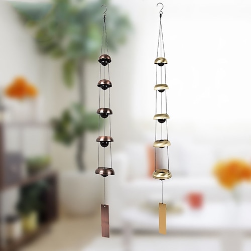 

Copper Wind Chimes with 5 Bells Wind Chime for Home Yard Outdoor Decoration 1pc