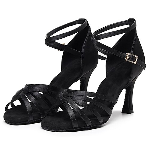 Scarpe Da Ballo Latino Americane Tacco 7 Cm – Donna, In Pelle Morbida, Suola Antiscivolo Per Salsa, Tango, Sala E Jazz