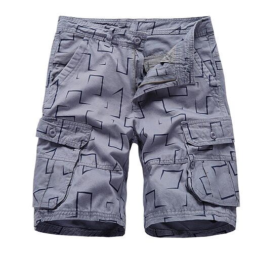 

Men's Casual Classic Shorts Cargo Shorts Work Shorts Stripe Multi Pocket Knee Length Pants Casual Daily Inelastic Stripe Breathable Outdoor Mid Waist Black Army Green Khaki Dark Blue Light gray 30 32