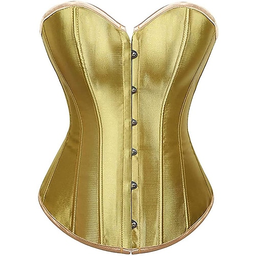 

Corset Women's Plus Size Corsets Casual Daily Country Bavarian Overbust Corset Classic Tummy Control Push Up Solid Color Hook & Eye Lace Up Nylon Polyester / Cotton Christmas Halloween Wedding Party
