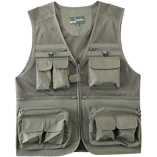Men's Fishing Vest With Multi Pockets Outdoor Work Safari Vest