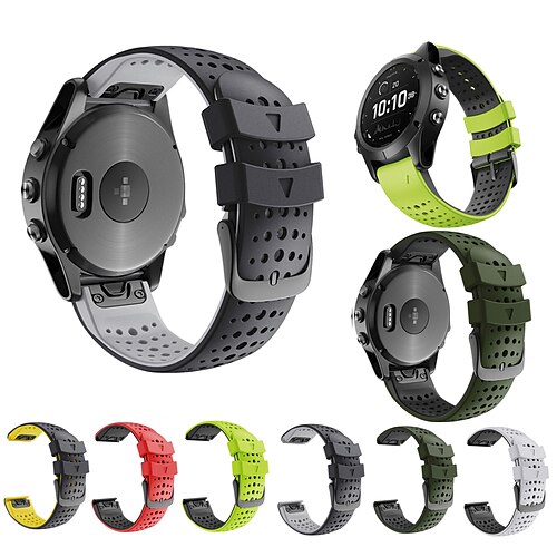 

1 pcs Smart Watch Band for Garmin Fenix 7/6/5/5 Plus Vivoactive 4 Instinct 2/2 Solar / Solar / Instinct Standard Approach S62 Forerunner 945/935/745 22mm Silicone Smartwatch Strap Elastic Breathable