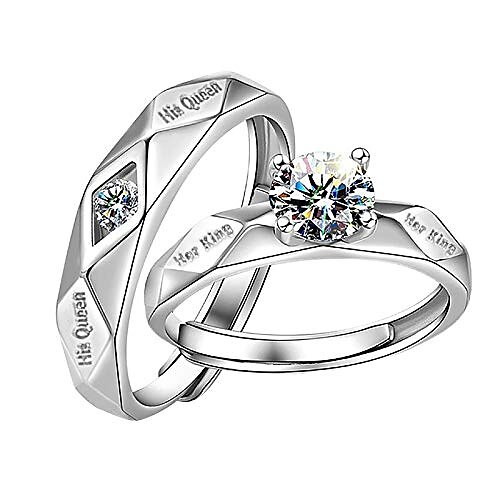 

wselio exquisite silver couple rings, engagement lover rings in valentine's day i love you, for lover