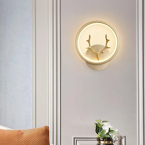 

LED Antlers Wall Lights Nordic Bedside Lamp Living Room Bedroom Copper Wall Light 110-120V 220-240V 26W