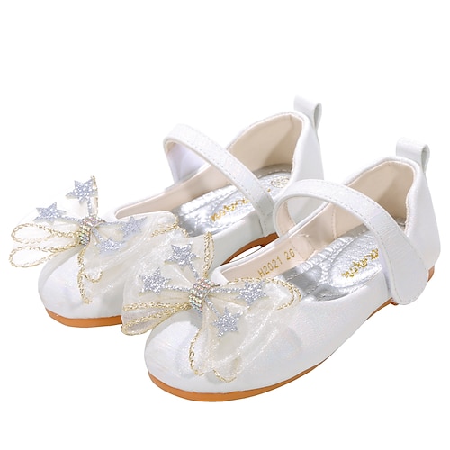 

Girls' Heels Flower Girl Shoes Princess Shoes School Shoes Rubber PU Little Kids(4-7ys) Big Kids(7years ) Daily Party & Evening Walking Shoes Rhinestone Bowknot Sparkling Glitter White Blue Pink