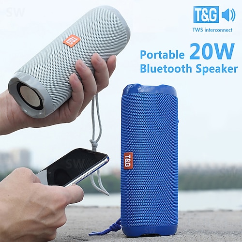 

T&G TG191 Portable Bluetooth Speaker Wireless Subwoofer IPX5 Waterproof Outdoor Sports Speaker 20W Bass Column Loudspeaker For PC Laptop Mobile Phone TF Card