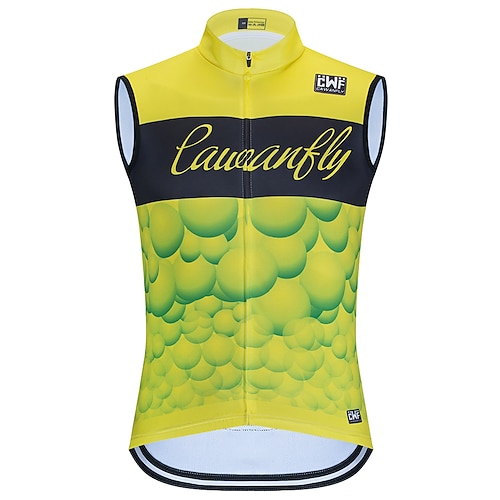 

CAWANFLY Men's Cycling Jersey Sleeveless Green Yellow Black Green Blue Yellow Bike Jersey Sweat wicking Polyester Sports Geometric Patterned Clothing Apparel / Micro-elastic