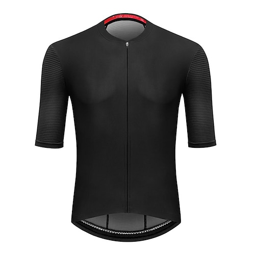 

21Grams Men's Cycling Jersey Short Sleeve Bike Jersey Top with 3 Rear Pockets Mountain Bike MTB Road Bike Cycling Breathable Quick Dry Moisture Wicking Soft Black Polyester Spandex Sports Clothing