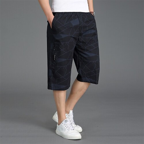

Men's Stylish Casual / Sporty Capri shorts Cargo Shorts Pocket Elastic Waist Calf-Length Pants Sports Outdoor Daily Micro-elastic Solid Color Comfort Breathable Mid Waist ArmyGreen Navy Blue Yellow