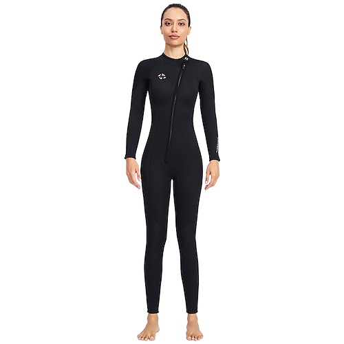 

Dive&Sail Women's Full Wetsuit 3mm SCR Neoprene Diving Suit Thermal Warm UPF50 Quick Dry High Elasticity Long Sleeve Front Zip - Swimming Diving Surfing Scuba Solid Color Autumn / Fall Spring Summer