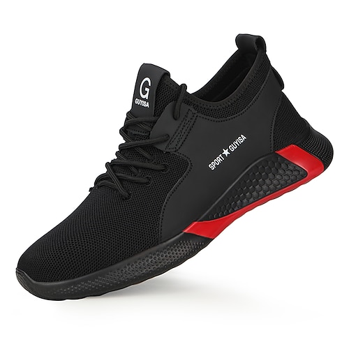 

Unisex Trainers Athletic Shoes Sneakers Safety Shoes Sporty Classic Chinoiserie Office & Career Safety Shoes Tissage Volant Breathable Non-slipping Wear Proof Booties / Ankle Boots Black / Red Fall
