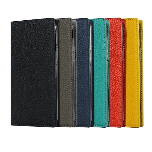 

Phone Case For Apple Full Body Case iPhone 12 Pro Max 11 SE 2022 X XR XS Max 8 7 Plus Dustproof Shockproof Solid Colored Genuine Leather PU Leather