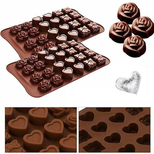 

24 Grids Silicone Baking Mold for Rose Love Bow Shaped Chocolate Cake Jelly Pudding Multiple Shape Candy Form Cake DIY Kitchen Baking Tools