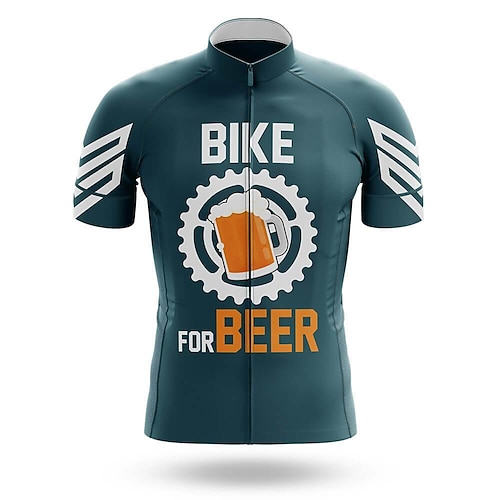 

21Grams Men's Cycling Jersey Short Sleeve Bike Jersey Top with 3 Rear Pockets Mountain Bike MTB Road Bike Cycling Breathable Quick Dry Moisture Wicking Soft White Dark Green Oktoberfest Beer