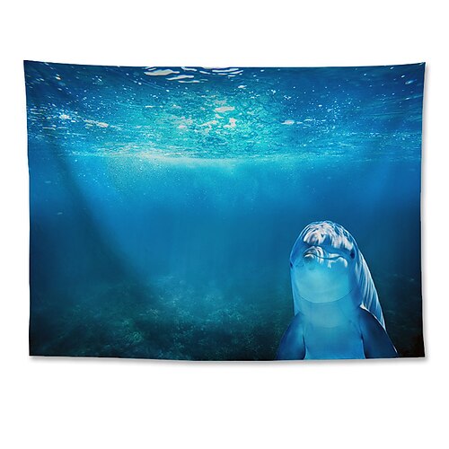 

Animal Wall Tapestry Art Decor Blanket Curtain Hanging Home Bedroom Living Room Decoration Polyester Dolphin