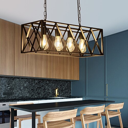 

LED Pendant Light Black Kitchen Island Light 61cm Modern Chandelier Pendant Light Metal Painted Finishes Nordic Style 110-240 V